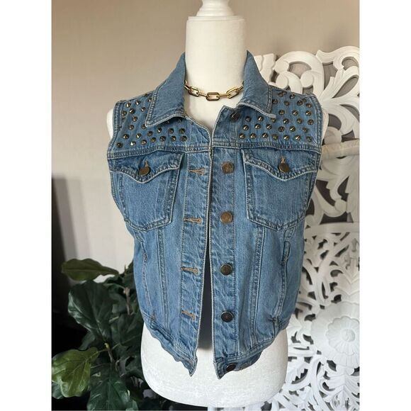 Studded Denim Vest - Picture 3 of 6